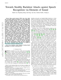 Towards Stealthy Backdoor Attacks against Speech Recognition via
  Elements of Sound