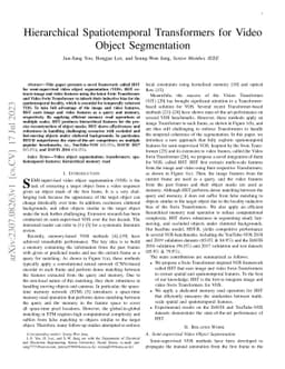 Hierarchical Spatiotemporal Transformers for Video Object Segmentation