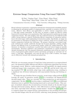 Extreme Image Compression using Fine-tuned VQGANs
