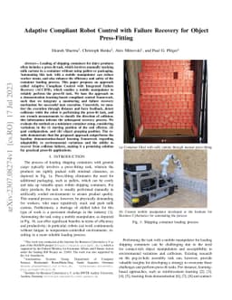Adaptive Compliant Robot Control with Failure Recovery for Object
  Press-Fitting