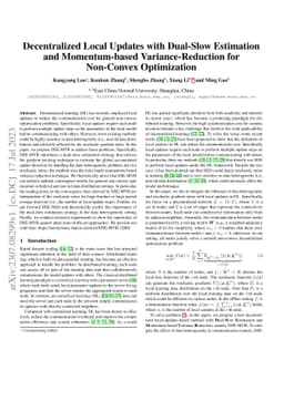Decentralized Local Updates with Dual-Slow Estimation and Momentum-based
  Variance-Reduction for Non-Convex Optimization