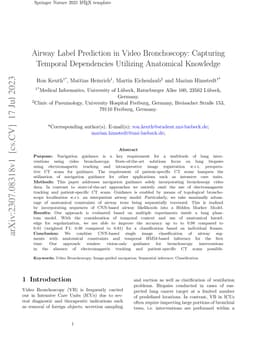Airway Label Prediction in Video Bronchoscopy: Capturing Temporal
  Dependencies Utilizing Anatomical Knowledge
