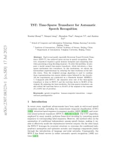 TST: Time-Sparse Transducer for Automatic Speech Recognition