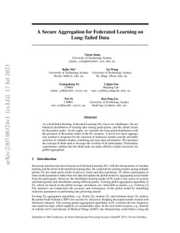 A Secure Aggregation for Federated Learning on Long-Tailed Data