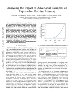 Analyzing the Impact of Adversarial Examples on Explainable Machine
  Learning