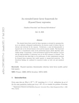 An extended latent factor framework for ill-posed linear regression