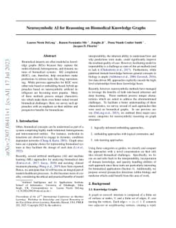Neurosymbolic AI for Reasoning on Biomedical Knowledge Graphs