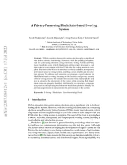 A Privacy-Preserving Blockchain-based E-voting System