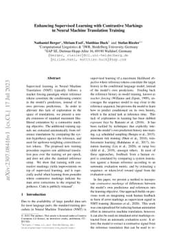 Enhancing Supervised Learning with Contrastive Markings in Neural
  Machine Translation Training