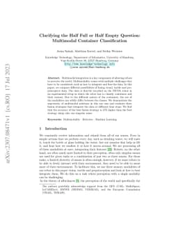 Clarifying the Half Full or Half Empty Question: Multimodal Container
  Classification