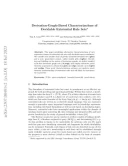 Derivation-Graph-Based Characterizations of Decidable Existential Rule
  Sets