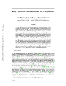 Image Captions are Natural Prompts for Text-to-Image Models