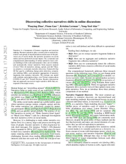 Discovering collective narratives shifts in online discussions
