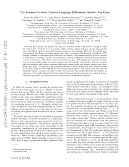 The Resume Paradox: Greater Language Differences, Smaller Pay Gaps