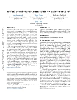Toward Scalable and Controllable AR Experimentation