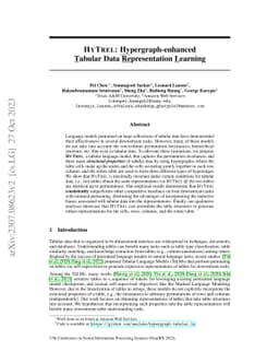 HYTREL: Hypergraph-enhanced Tabular Data Representation Learning