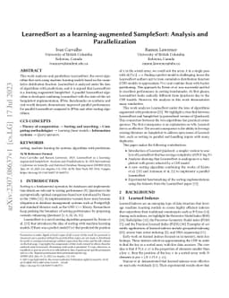 LearnedSort as a learning-augmented SampleSort: Analysis and
  Parallelization