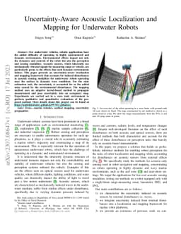 Uncertainty-Aware Acoustic Localization and Mapping for Underwater
  Robots