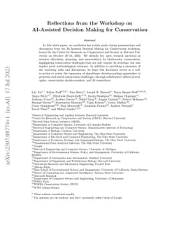 Reflections from the Workshop on AI-Assisted Decision Making for
  Conservation