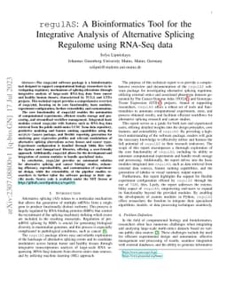 regulAS: A Bioinformatics Tool for the Integrative Analysis of
  Alternative Splicing Regulome using RNA-Seq data