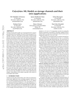 Co(ve)rtex: ML Models as storage channels and their (mis-)applications