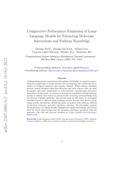 Comparative Performance Evaluation of Large Language Models for Extracting Molecular Interactions and Pathway Knowledge