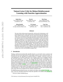 Natural Actor-Critic for Robust Reinforcement Learning with Function
  Approximation