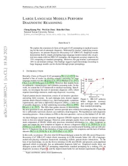 Large Language Models Perform Diagnostic Reasoning