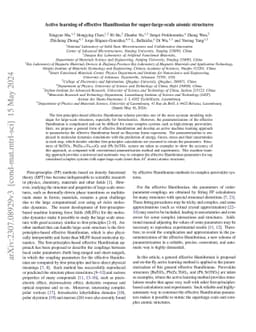 Active learning of effective Hamiltonian for super-large-scale atomic
  structures
