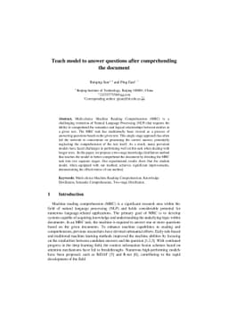 Teach model to answer questions after comprehending the document