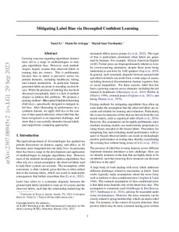 Mitigating Label Bias via Decoupled Confident Learning