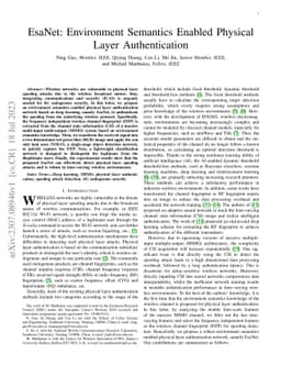 EsaNet: Environment Semantics Enabled Physical Layer Authentication