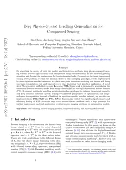 Deep Physics-Guided Unrolling Generalization for Compressed Sensing