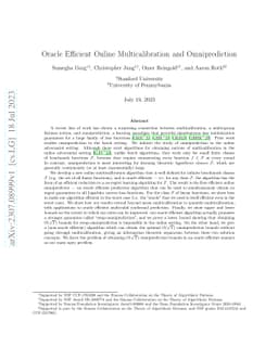 Oracle Efficient Online Multicalibration and Omniprediction
