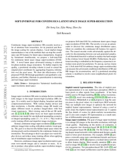Soft-IntroVAE for Continuous Latent space Image Super-Resolution