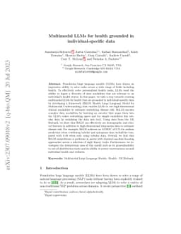 Multimodal LLMs for health grounded in individual-specific data