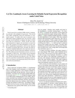 LA-Net: Landmark-Aware Learning for Reliable Facial Expression
  Recognition under Label Noise