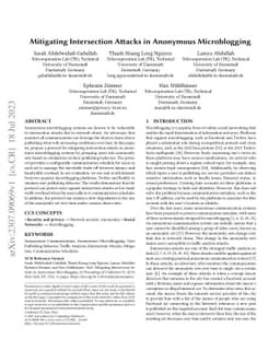 Mitigating Intersection Attacks in Anonymous Microblogging