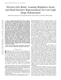 Division Gets Better: Learning Brightness-Aware and Detail-Sensitive
  Representations for Low-Light Image Enhancement