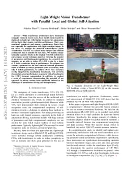 Light-Weight Vision Transformer with Parallel Local and Global
  Self-Attention