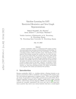 Machine Learning for SAT: Restricted Heuristics and New Graph
  Representations