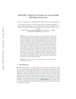 MLF-DET: Multi-Level Fusion for Cross-Modal 3D Object Detection