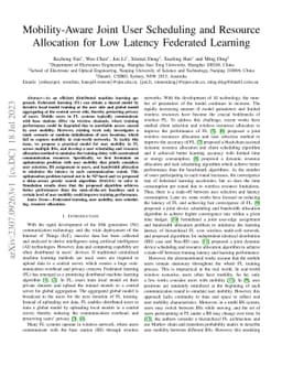 Mobility-Aware Joint User Scheduling and Resource Allocation for Low
  Latency Federated Learning
