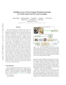 Distilling Coarse-to-Fine Semantic Matching Knowledge for Weakly
  Supervised 3D Visual Grounding