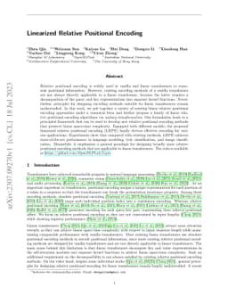 Linearized Relative Positional Encoding