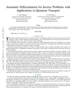 Automatic Differentiation for Inverse Problems with Applications in
  Quantum Transport