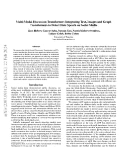 Multi-Modal Discussion Transformer: Integrating Text, Images and Graph
  Transformers to Detect Hate Speech on Social Media