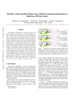 MarS3D: A Plug-and-Play Motion-Aware Model for Semantic Segmentation on
  Multi-Scan 3D Point Clouds