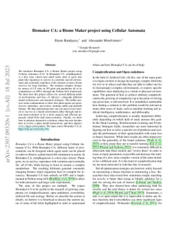 Biomaker CA: a Biome Maker project using Cellular Automata