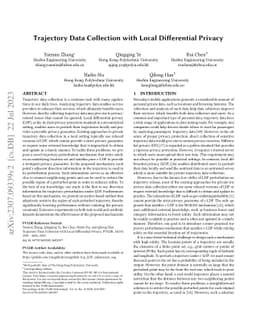 Trajectory Data Collection with Local Differential Privacy